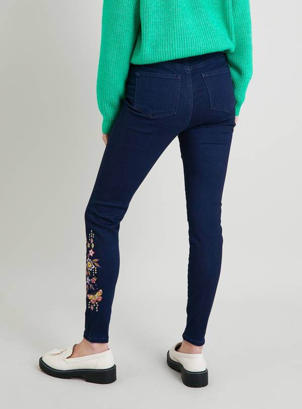 Jeans with 2024 embroidered hem